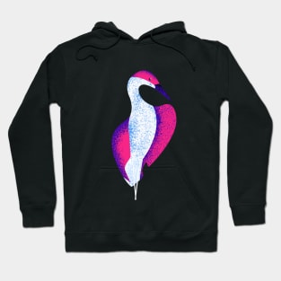 Beautiful swan pink and purple grainy textured illustration. Hoodie